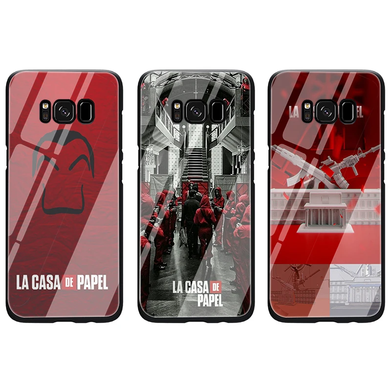 La Casa de Papel чехол для телефона из закаленного стекла Samsung Galaxy S7 край S8 S9 S10 Note 8 9 10