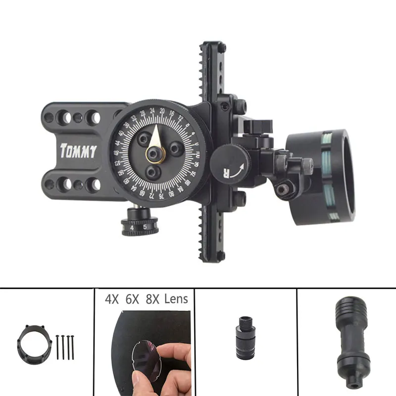 right Set (4x lens) Адаптер для стрельбы из лука и 4x/6x/8x Объектив Лук Стабилизатор прицел светильник Левая Правая рука блочный лук стрельба принадлежности для охоты - Цвет: right Set (4x lens)