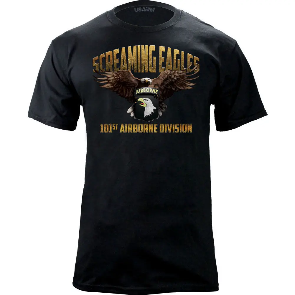 Американская армия 101st Airborne Division Eagle and Shield смелые цвета футболка ветерана дешевая