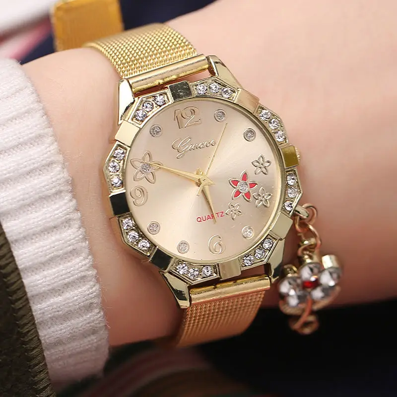 Часы Diaomd с цветами женские часы качественные Роскошные Кварцевые наручные