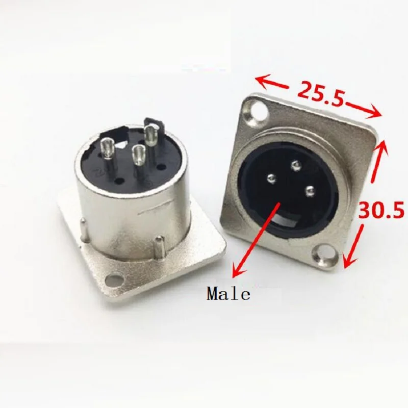 Панель Шасси металлический квадратный микрофон jack Enchufe 3PIN XLR разъем 3PIN Мужской Женский Разъем провода разъем XLR jack