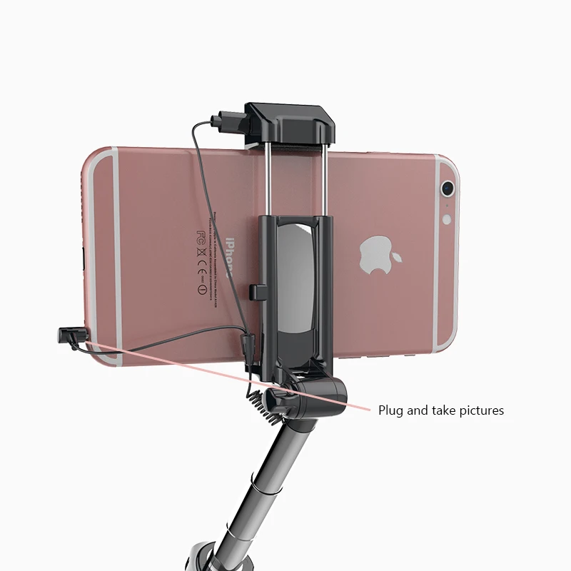 Fansaco Wired Selfie Stick On Live Tripod Monopod Extendable Folding Universal For iPhone Android Smartphone |