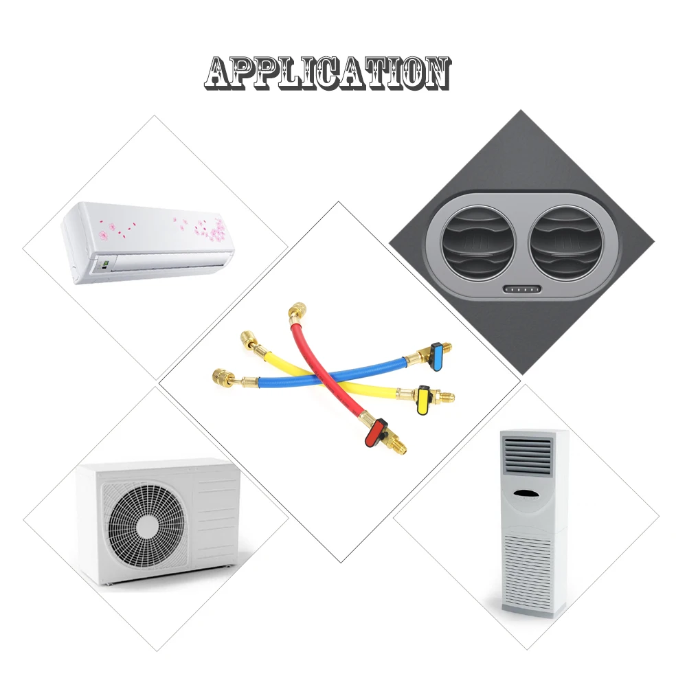 3 шт. R134A R410A R22 R12 800 фунтов/кв. дюйм набор коллекторов с манометром заряжаемая система охлаждения шланг вентиляции и кондиционирования для замены фреона комплект шлангов с клапаном