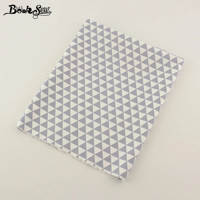 Хлопчатобумажная саржевая ткань Booksew мягкая простыня серый треугольный дизайн