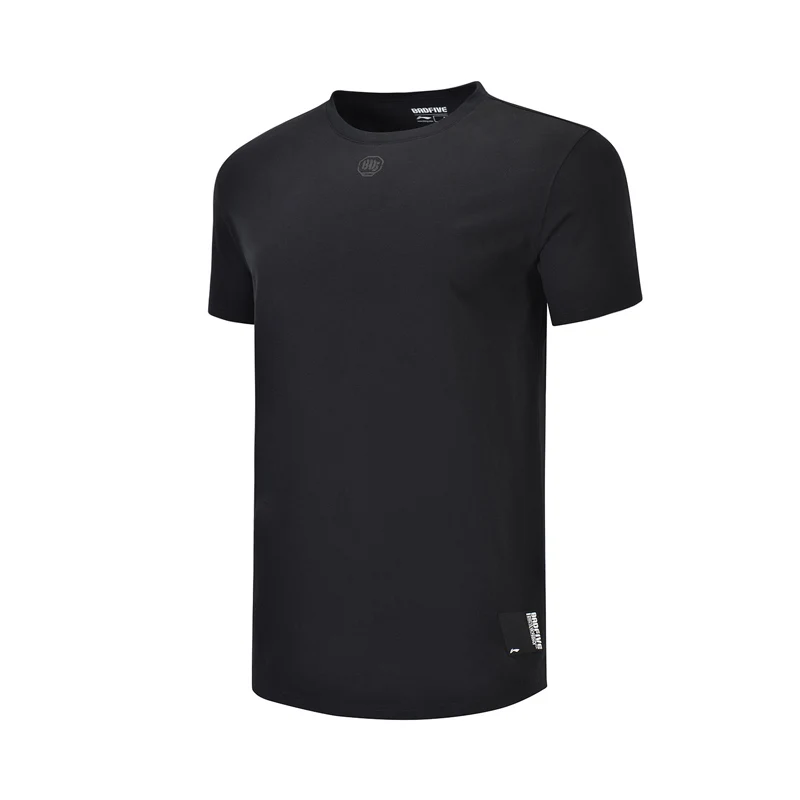 Li-Ning мужские баскетбольные футболки из серии BAD FIVE, свободные спортивные футболки с подкладкой из хлопка, футболки с коротким рукавом AHSP101 MTS3095 - Цвет: AHSP101-4H