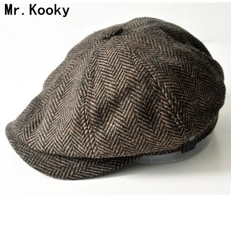 Осенне зимняя Кепка Mr.Kooky в британском стиле для джентльменов теплый берет крутая