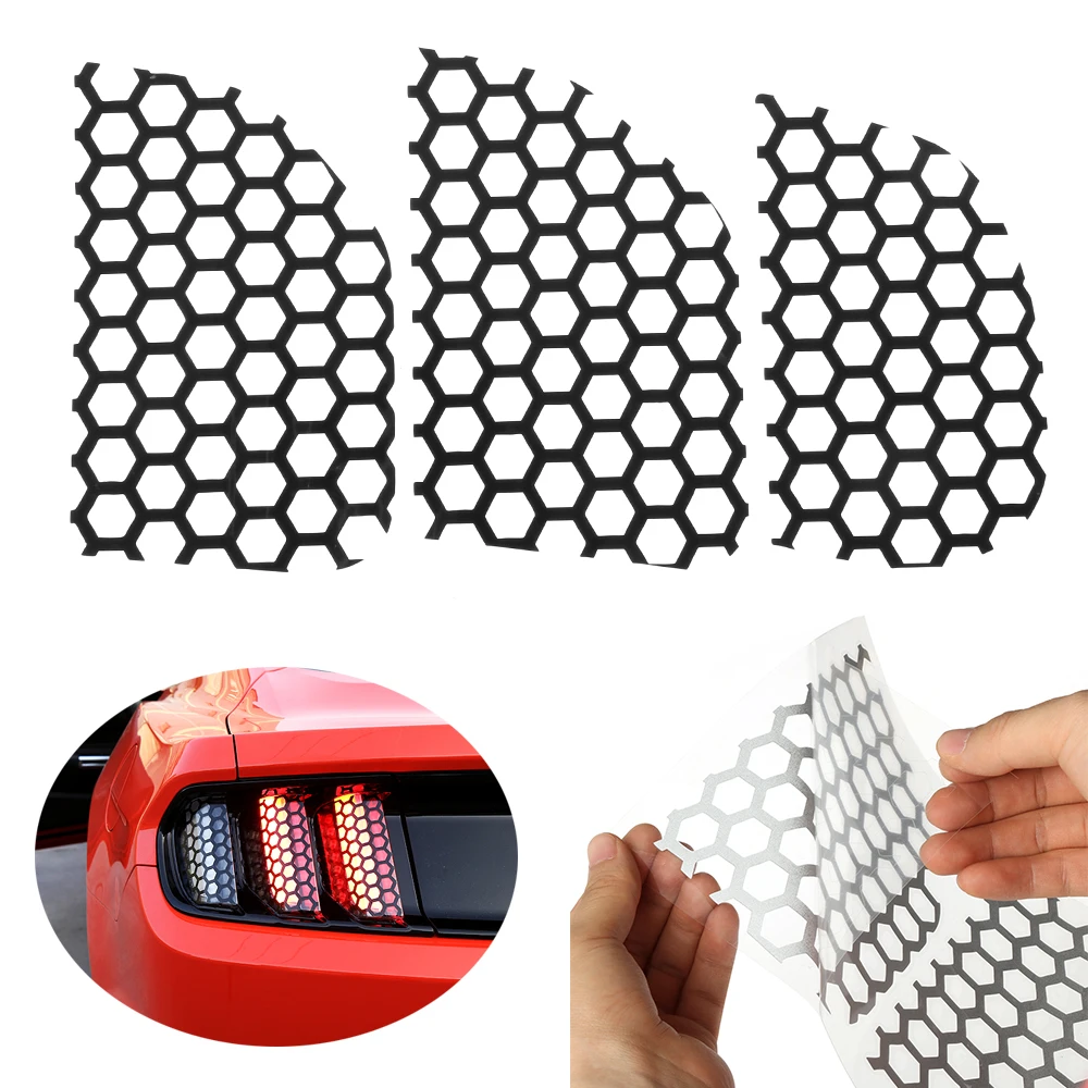 6 шт./компл. декоративная наклейка с Сотами из ПВХ для заднего фонаря автомобиля