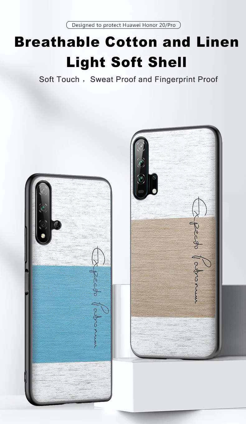 Для huawei honor 20 pro чехол MOFi honor 20 задняя крышка противоударный хлопок ткань роскошный honor 20 lite защитный чехол
