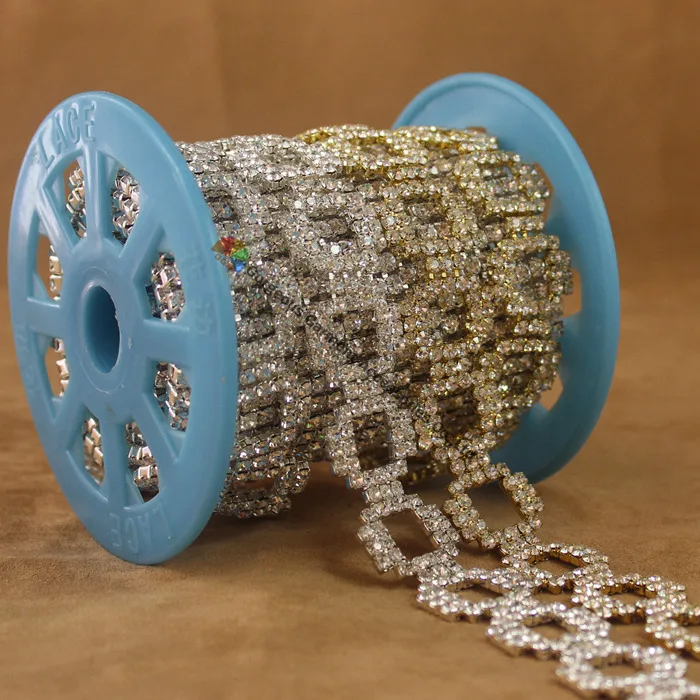 1 ярд квадратные алмазы чешский хрусталь стразы кружка цепочка Аппликация