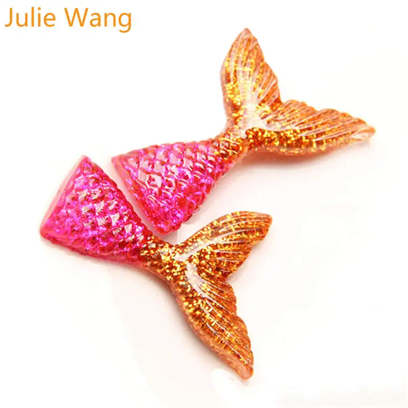 Julie Wang 10 шт. многоцветные Подвески в виде хвоста русалки ручной работы для украшения ювелирных изделий Аксессуары - Окраска металла: Color 8