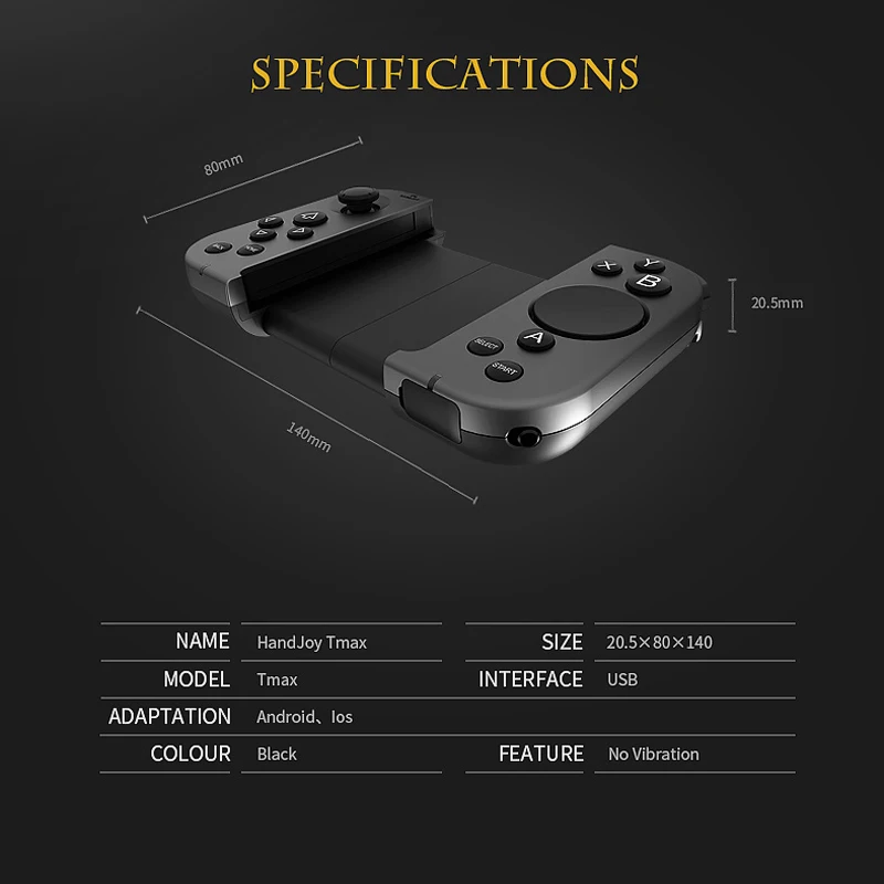 HandJoy Tmax Джойстик Геймпад с сенсорной кнопкой Поддержка мобильных игр Battlegrounds