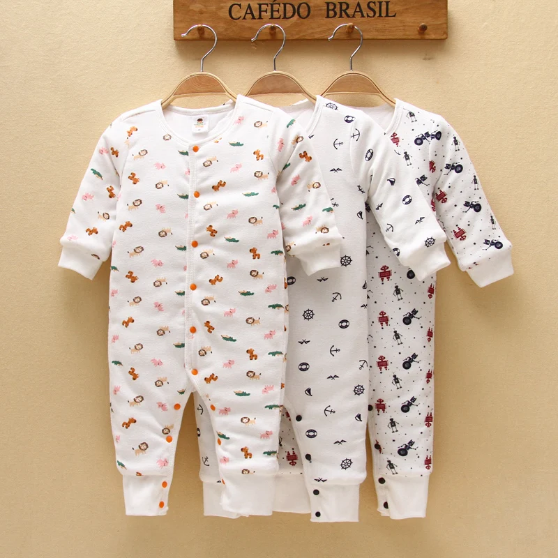 Теплая одежда для малышей теплый комбинезон с хлопковой подкладкой боди