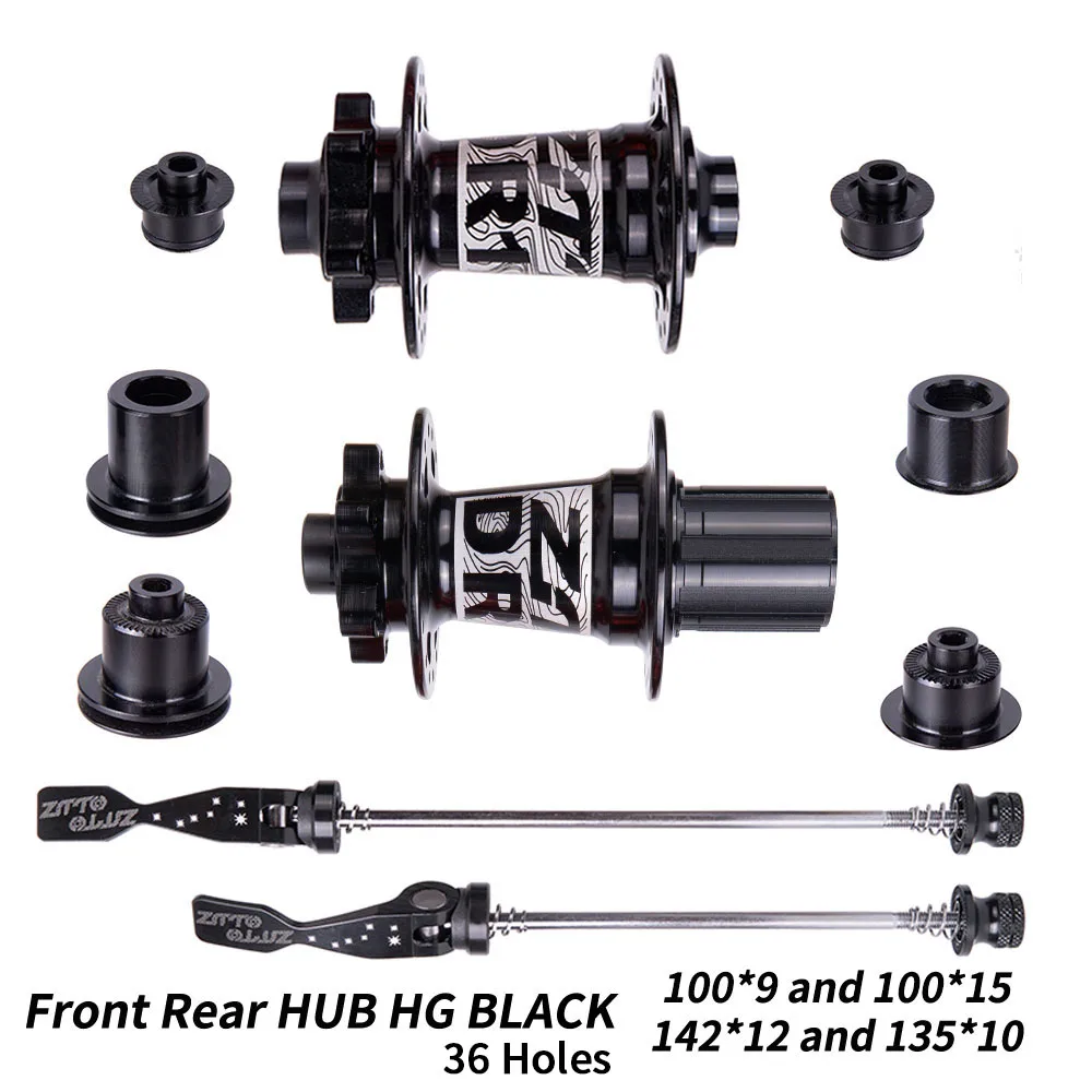 36H HG Black ZTTO MTB 36 отверстий дисковый тормоз втулка 1 пара AL6082 4 герметичный подшипник трещотка 54 Т через ось быстроразъемный XD 142 12 100 135 совместимый - Цвет: 36H HG Black