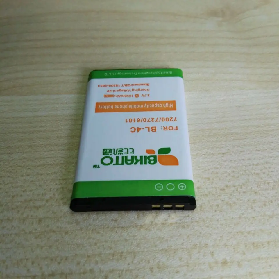 100% Оригинальный аккумулятор для мобильного телефона BIKAITO BL-4C Nokia 6100 6300 6125 S 6136 6170 6260