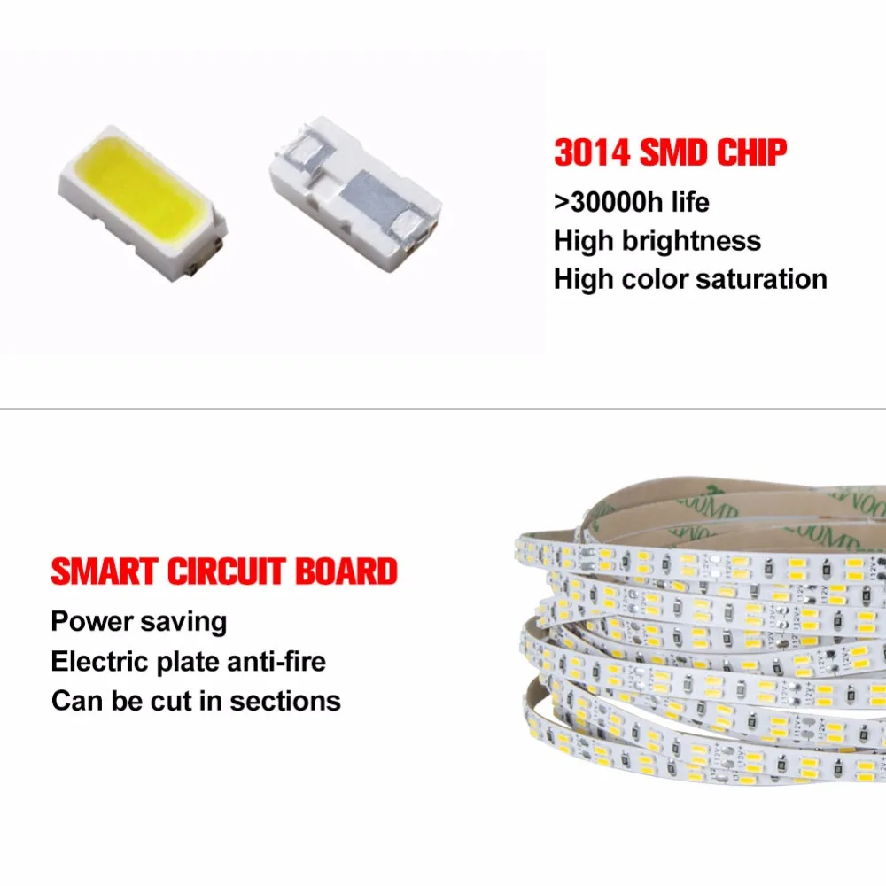 5 м 12 В СВЕТОДИОДНАЯ лента SMD 3014 216 светодиодов/м 1080 светодиодов Диодная полоса