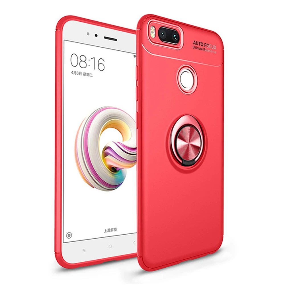 Mayround For Xiaomi 6 8 SE Holder Stand Magnetic Bracket Finger Ring TPU Silicone Phone Case Combo Redmi Note 4 4X 5 5A |