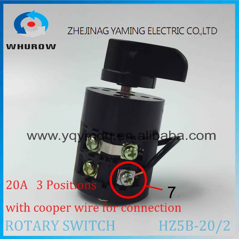Rotary switch HZ5B-20/2 with cooper wire changeover cam combination Ith 20A Ui 500V 50Hz 2 poles sliver point contacts | Обустройство