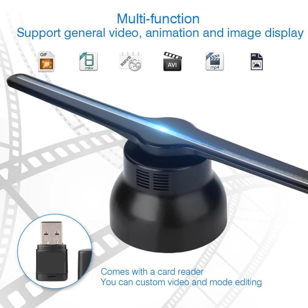 3D Голограмма рекламный проектор вентилятор светодиодная голографическая