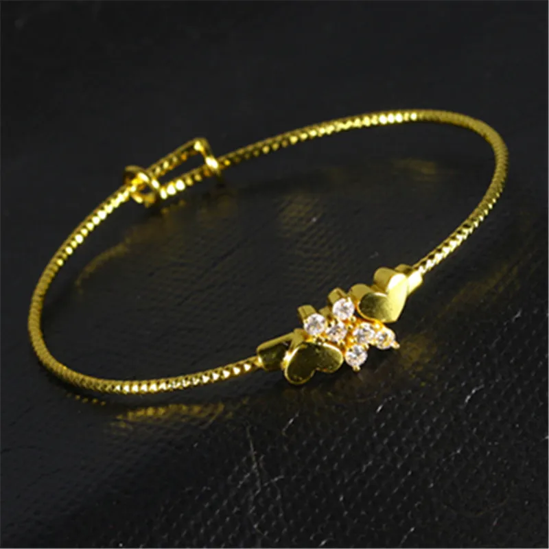 Creative Shining Stars Zircon Gold Girl Charm Bracelet for Kids Christmas Gift Jewelry Wholesale Shipping Fashion trend girl | Украшения и