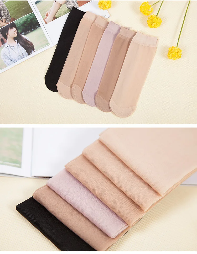 

30 Pairs Socks 2016 Fashion Women's Socks Crystal Thin Transparent Thin Silk Socks Women In Summer Sokken Vrouwen velvet