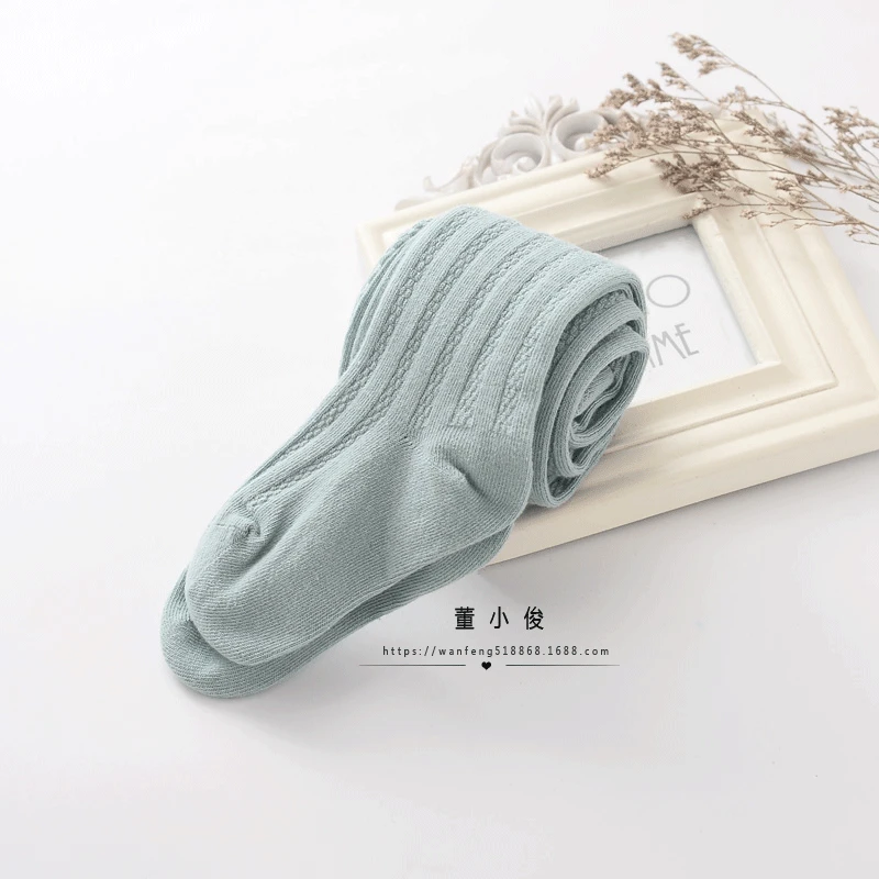 W047 Egg green Модные облегающие детские колготки для женщин, яркие цвета, выше колена, сексуальные вязанные с полосками хлопковые зимние теплые колготки W047 - Цвет: W047 Egg green