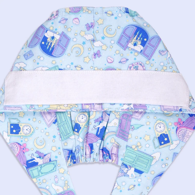 Blue Unicorn Pattern Medical Nurse Scrub Hats Surgical Caps OR Work Cap Cotton Sweatband Dentist SPA Work Skull Cap