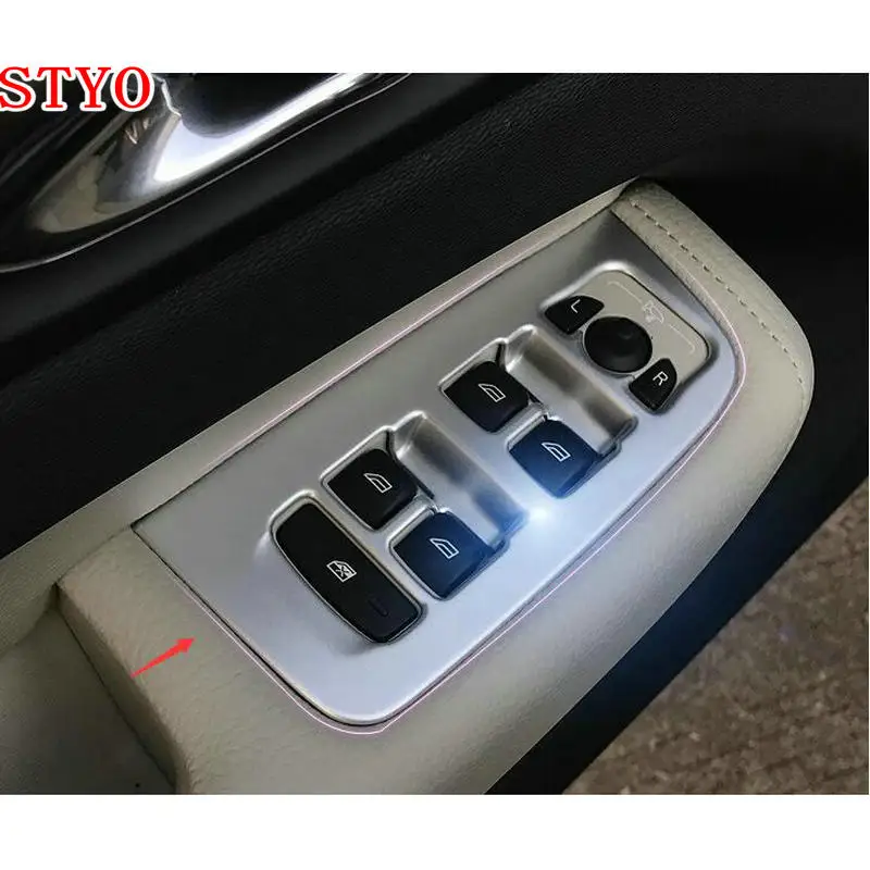 

STYO For Volvo XC60 XC 60 2018 2019 ABS Interior Window Lift Switch Button Cover Trims Door Armrest Panel