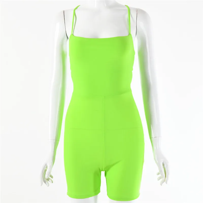 NEONBABIPINK кружево с открытой спиной пикантный Облегающий комбинезон Комбинезоны