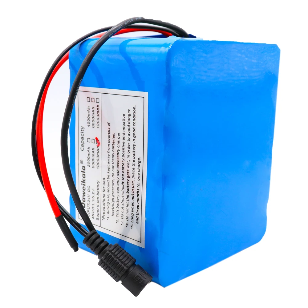 24 В 10Ah Батарея пакет литий-ионный аккумулятор 25 2 10000 мАч Электрический велосипед