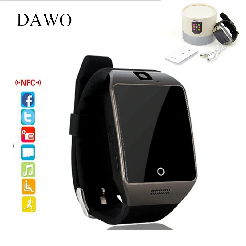 Bluetooth Smart часы с Камера Facebook WhatsApp синхронизации SMS MP3 SmartWatch Поддержка SIM карты