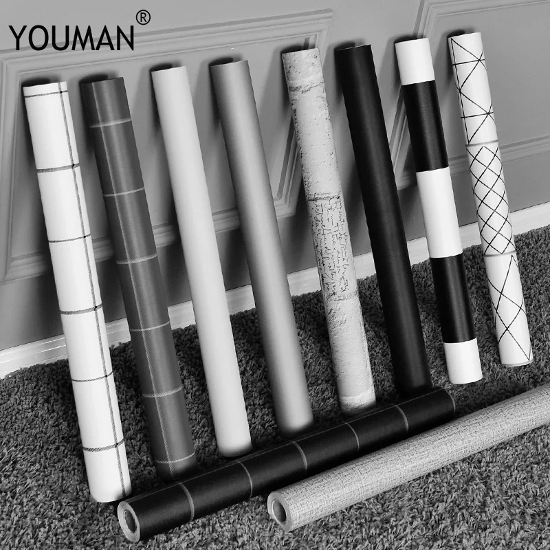 

Wallpapers YOUMAN Wallpaper Roll Self Adhesive Sticky Back Vinyl Wall Paper For Coffee Shop Wall Sticker Furniture Renovation