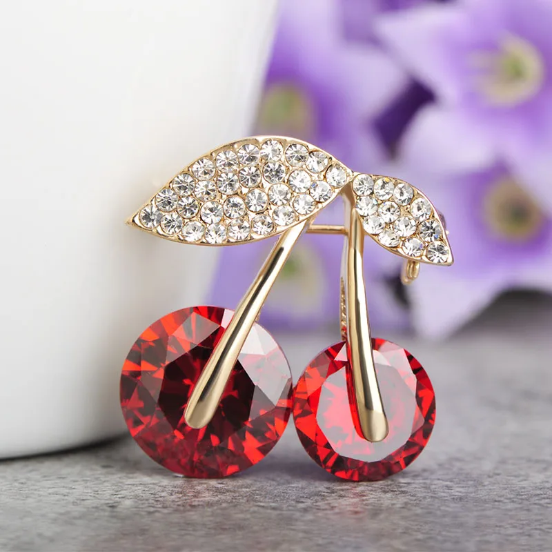 Корейский стиль пота Blingbling вишня высококачественные Броши свитер корсаж