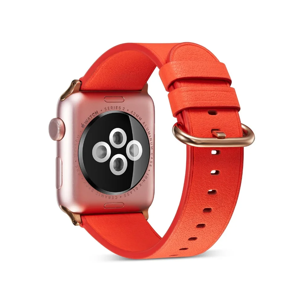 Ремешок спортивный из натуральной кожи для apple watch band 42 мм 38 браслет iwatch 4 44 40 Series 3 2