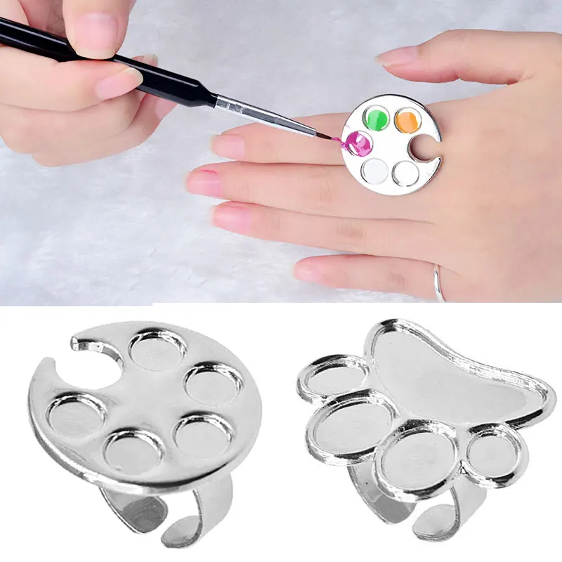 Мини дизайн ногтей DIY Цветовая Живопись Палитра пальчиковые ногти гель Полировка