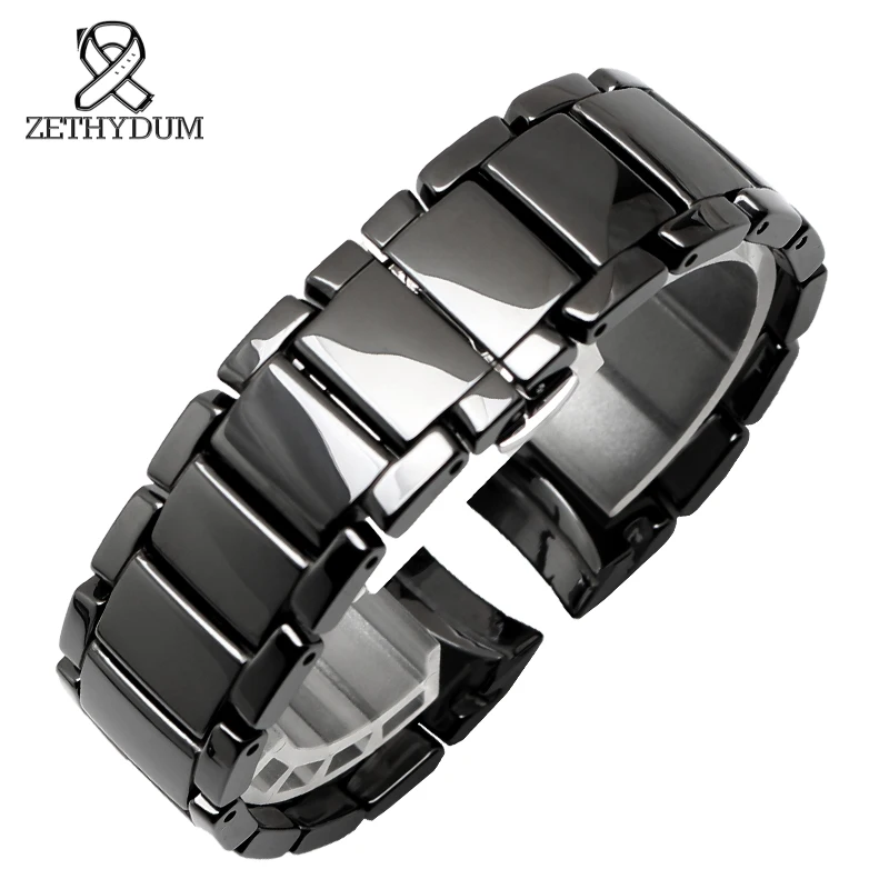 Керамический ремешок для часов браслет 22 мм черный и корпус аксессуары