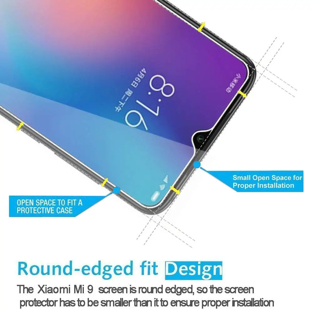 1 2 PCS Tempered Glass For Xiaomi Mi 8 9 Explore A1 A2 5X Mix 2S Screen Protector Redmi 6 Note 7 Pro Protective Film | Мобильные