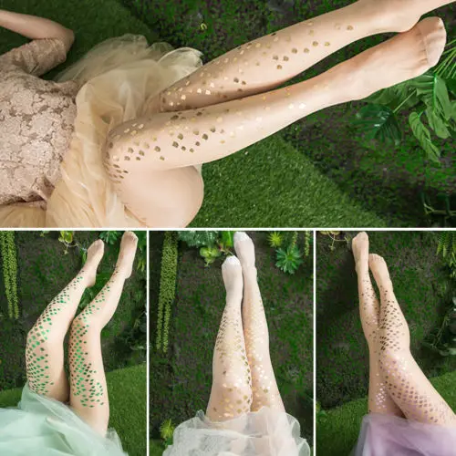Shiny Metallic Neon Mermaid Color Long Sequins Tights Halloween Pantyhose | Женская одежда
