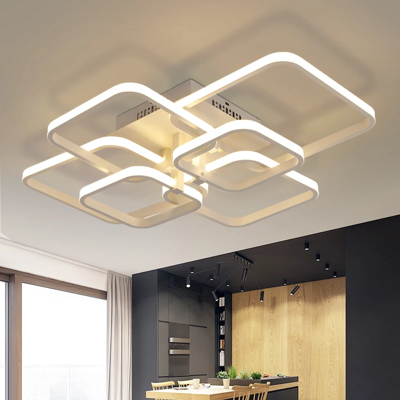 Modern LED Ceiling Lamp Rectangle Acrylic Aluminum Lights For Living Room Bedroom Luminaria Lustre Lampen Luminaire|aluminium ceiling light|ceiling