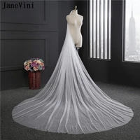 janevini simple tulle whiteivory cut edge bridal veils cathedral long one layer bride veils with comb women wedding accessories