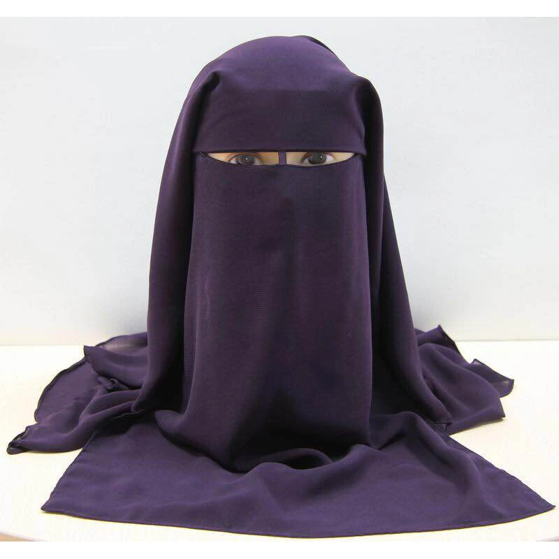 Мусульманская бандана шарф исламский 3 слоя Niqab Burqa капот хиджаб Кепка головные