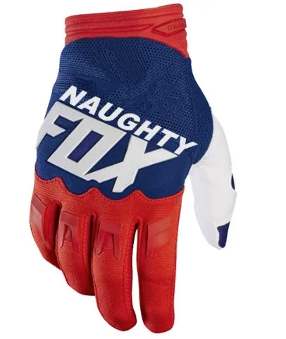 NAUGHTY FOX MX Racing Gloves Motocross MTB XC DH ATV Bike Gloves Motocycle Cycling Bicycle Racing Moto Downhill Guantes - Цвет: red-blue
