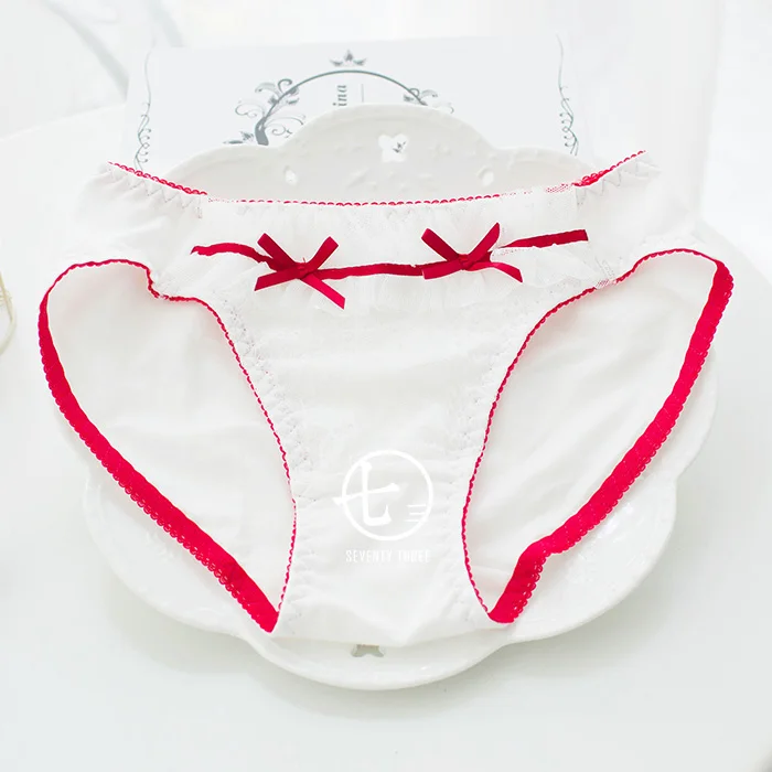 [BUY3GET1FREE] Kawaii/белые кружевные сетчатые трусики принцессы с бантом для девочек