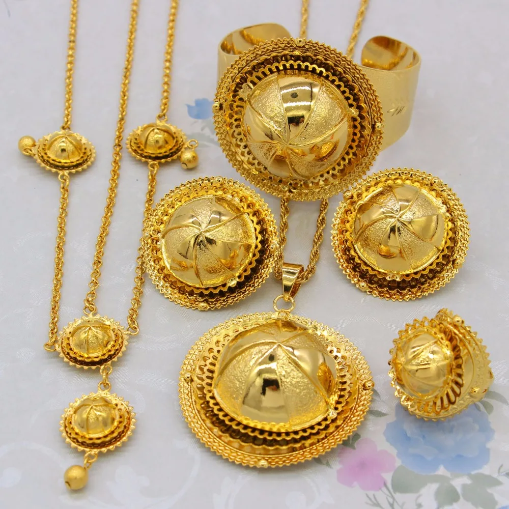 Женский свадебный комплект ювелирных изделий Adixyn золотого цвета в