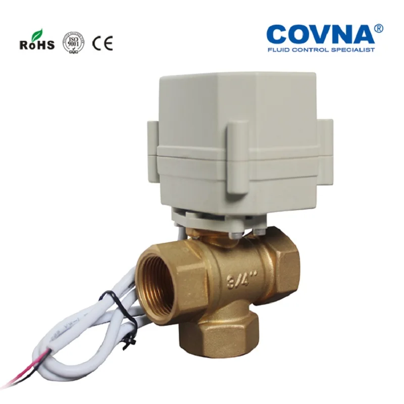 DN35 DC220v мини электропривод латунный 3 ходовой шаровой кран с внутренней