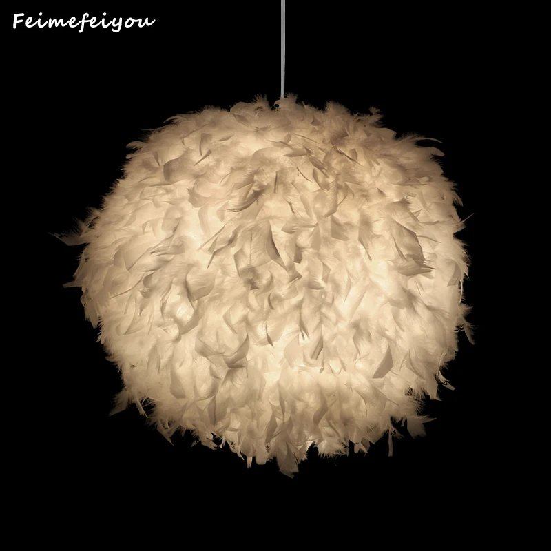 

Feimefeiyou Best Valentine's Day Gift For Lover Heart Shape Feather lampada led Pendant Lamp with Led Bulb 3 colors