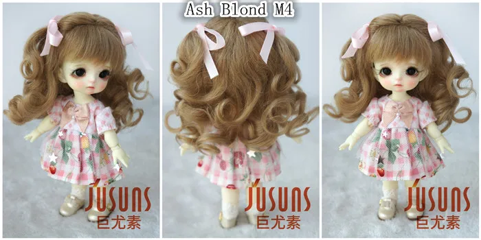 JD187 1/8 1/6 длинные мягкие волнистые с 2 пони BJD мохеровые парики Размер 5-6 дюймов 6-7 дюймов кукольные Парики Модные кукольные аксессуары