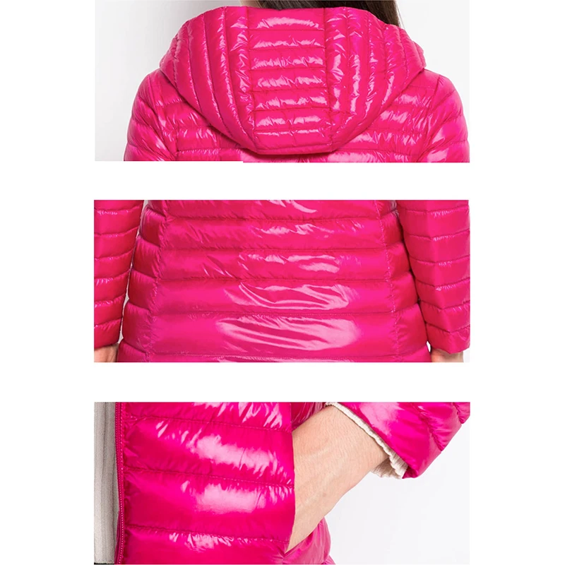 Женское пальто на утином пуху осень зима 90% тонкая Длинная парка женское теплое с