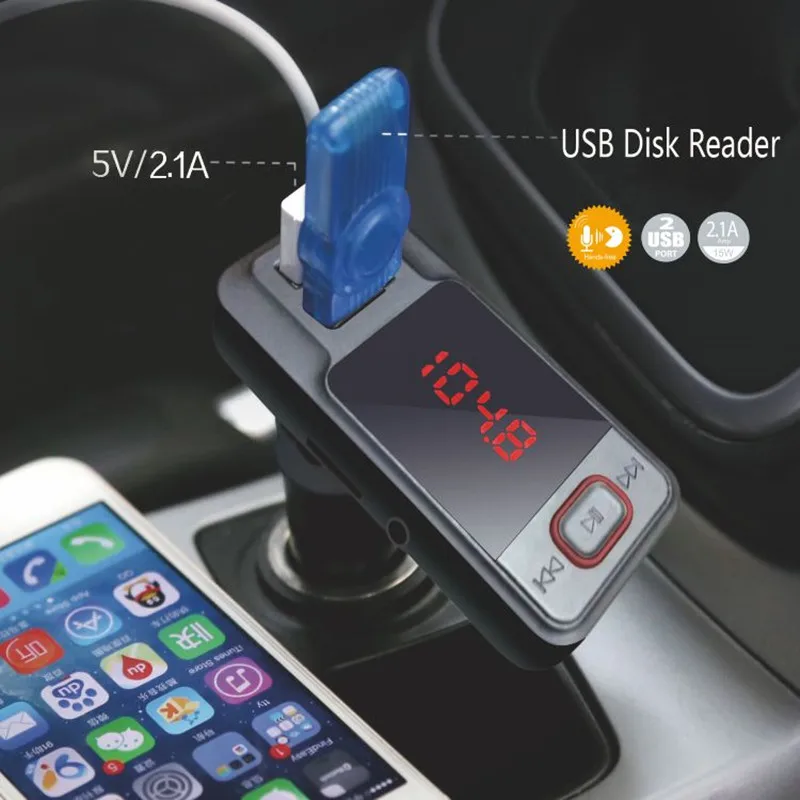 

Новый Автомобильный FM-передатчик Bluetooth, автомобильный комплект громкой связи, mp3-плеер, зарядное устройство с двумя USB, поддержка USB/AUX In/Micro SD ...