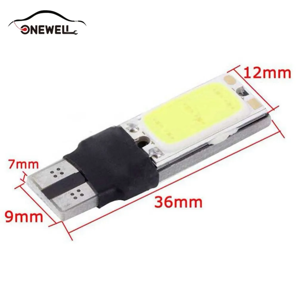 Светодиодная лампа ONEWELL T10 COB 6 Вт W5W 194 Canbus без ошибок боковая с клиновидным цоколем