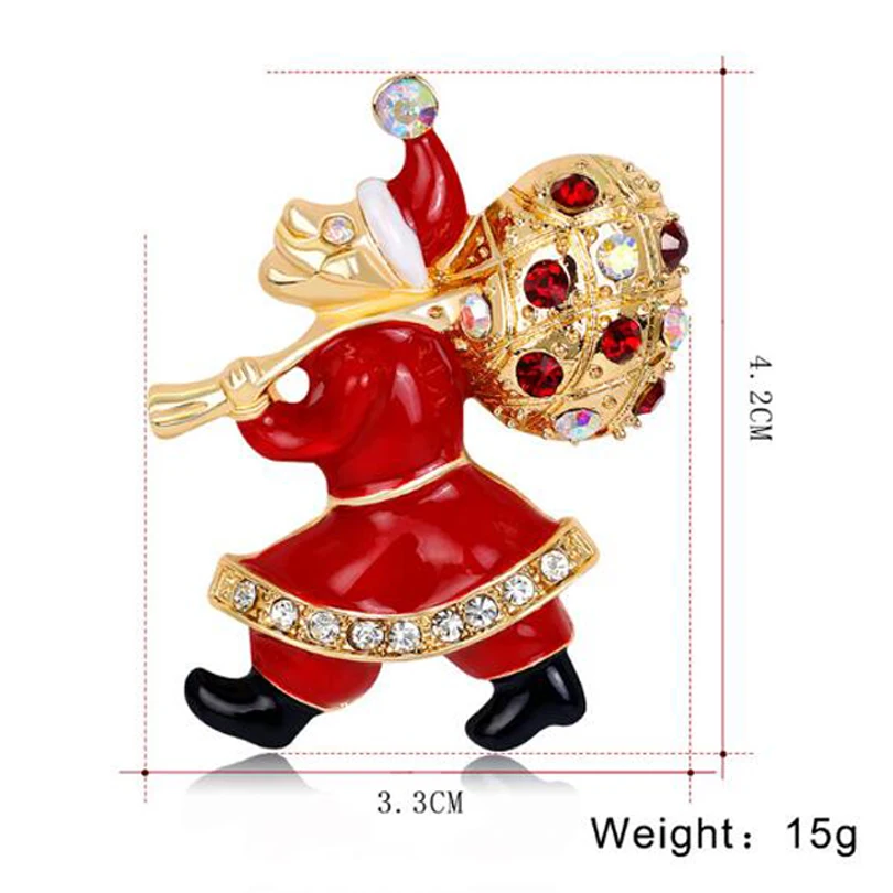 10 шт. Эмаль Кристалл Санта Клаус брошь Шпильки Для женщин Детский костюм для